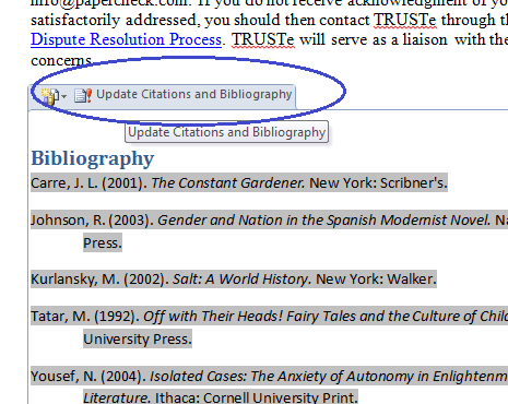 To write a bibliography on website