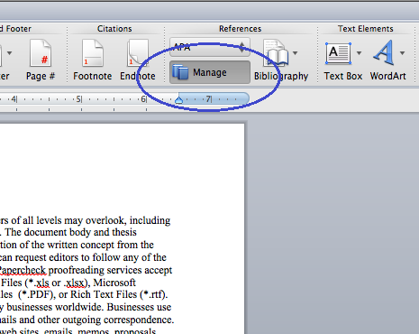 manage sources in word for mac