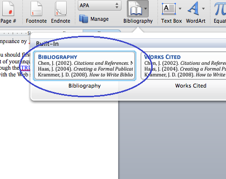 word for mac 2011 crrate endnote