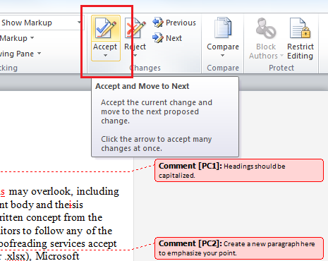 Microsoft Track Changes Word 2010