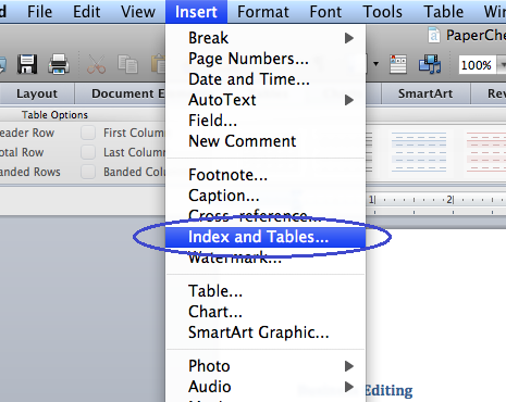 how to manually edit table of contents in word mac