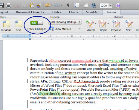 microsoft word for mac 2011 track changes