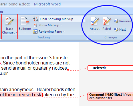 How to Track Changes in Word 2007 in 5 Steps | Papercheck