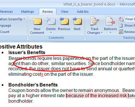 use track changes in word