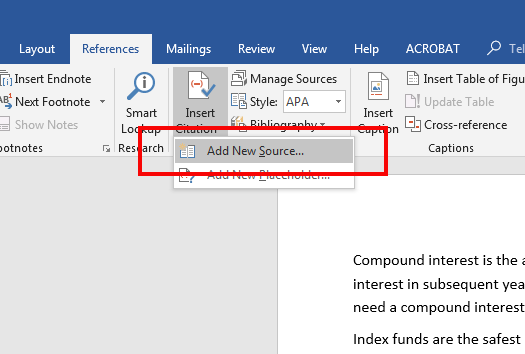 how to update the bibliography in word 2013