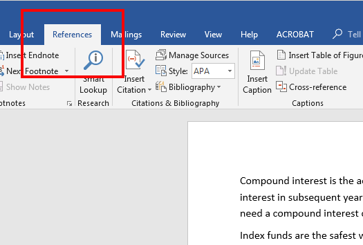 update the bibliography in word 2016