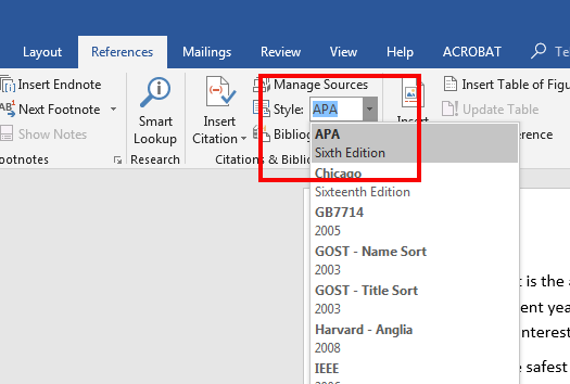 update the bibliography in word 365